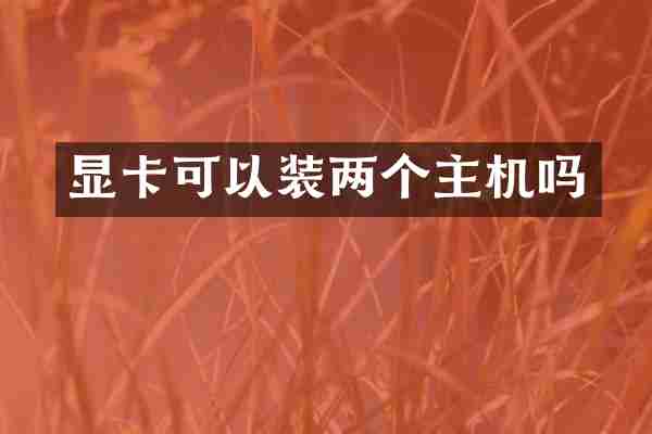 显卡可以装两个主机吗