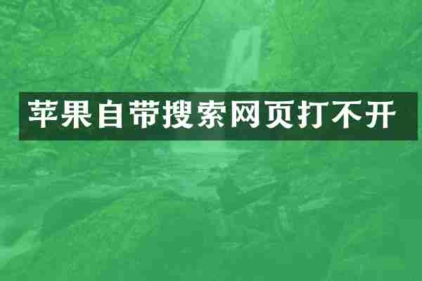 苹果自带搜索网页打不开