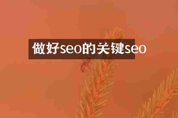 做好seo的关键seo