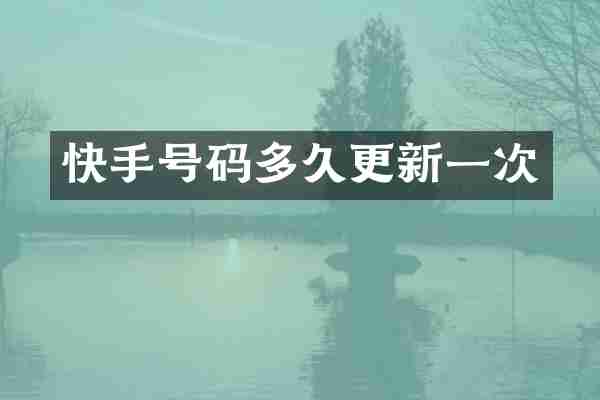 快手号码多久更新一次