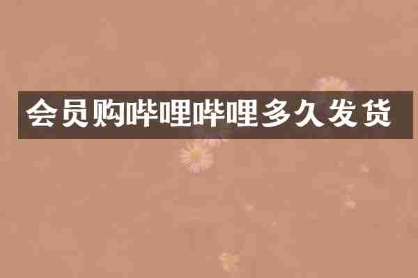 会员购哔哩哔哩多久发货