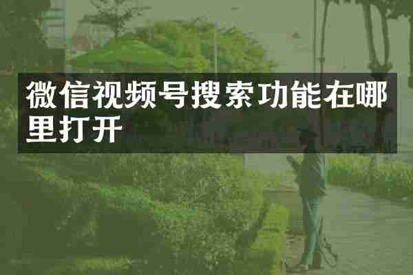 微信视频号搜索功能在哪里打开