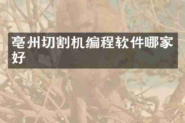 亳州切割机编程软件哪家好