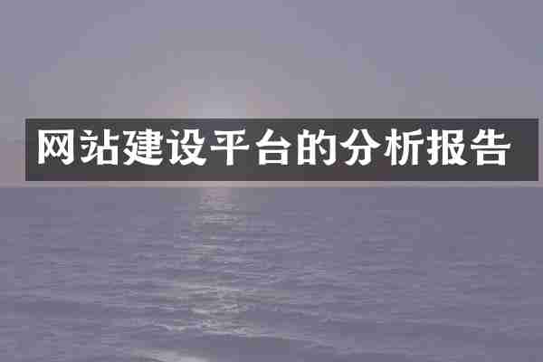 网站建设平台的分析报告