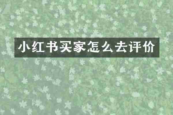 小红书买家怎么去评价