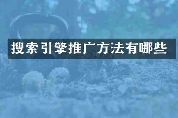 搜索引擎推广方法有哪些