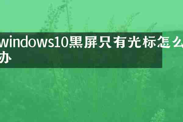 windows10黑屏只有光标怎么办