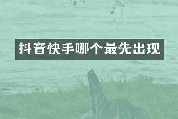 抖音快手哪个最先出现
