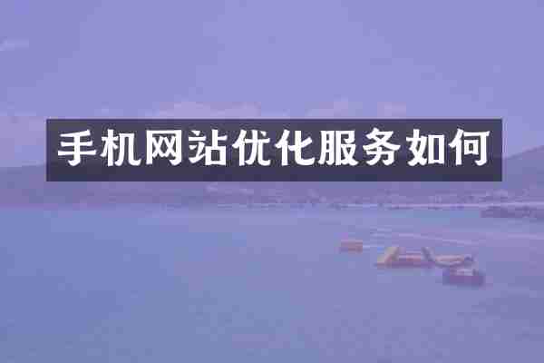 手机网站优化服务如何