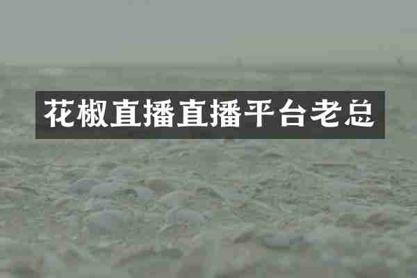 花椒直播直播平台老总