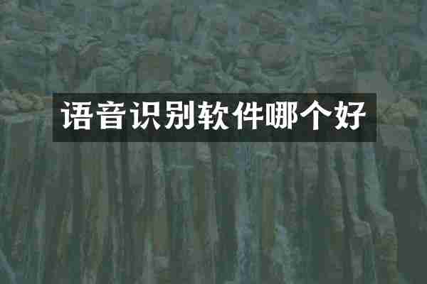语音识别软件哪个好