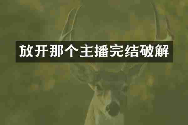放开那个主播完结破解