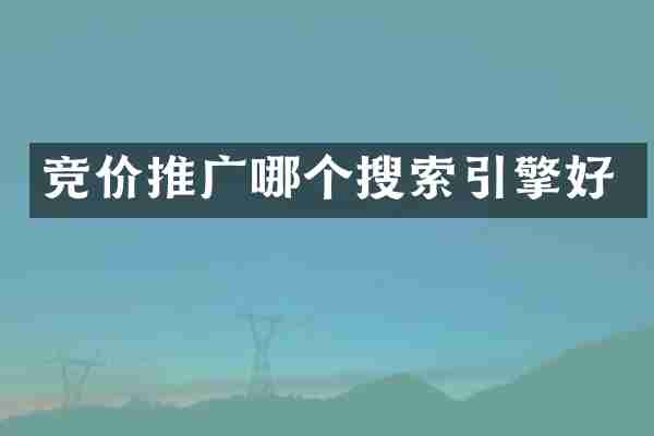 竞价推广哪个搜索引擎好