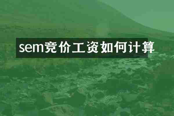 sem竞价工资如何计算
