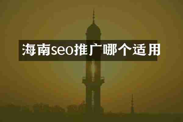 海南seo推广哪个适用