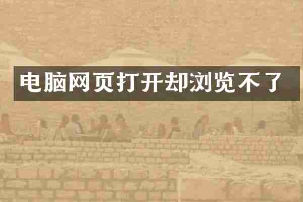 电脑网页打开却浏览不了