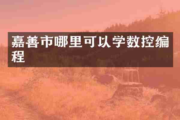 嘉善市哪里可以学数控编程