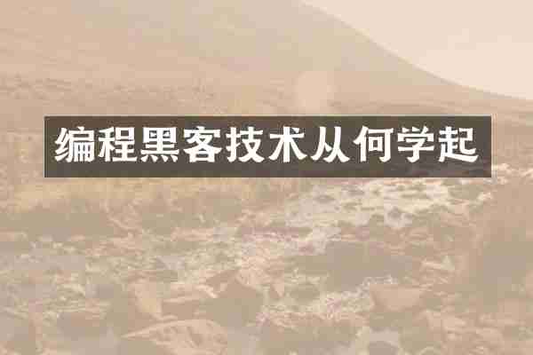 编程黑客技术从何学起
