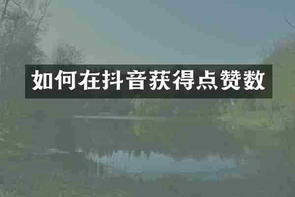 如何在抖音获得点赞数