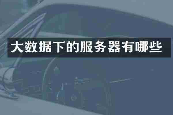 大数据下的服务器有哪些