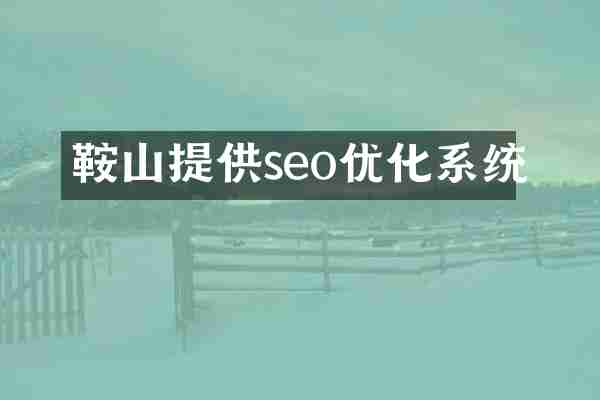 鞍山提供seo优化系统