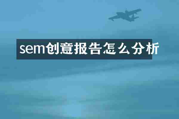 sem创意报告怎么分析