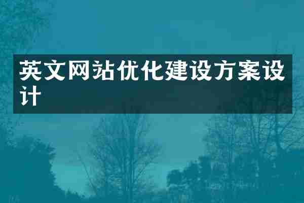 英文网站优化建设方案设计
