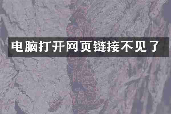 电脑打开网页链接不见了