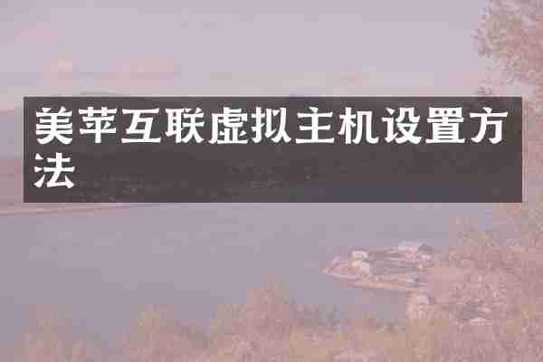 美苹互联虚拟主机设置方法