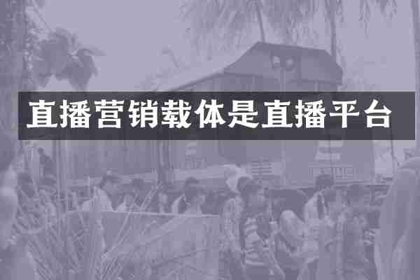 直播营销载体是直播平台