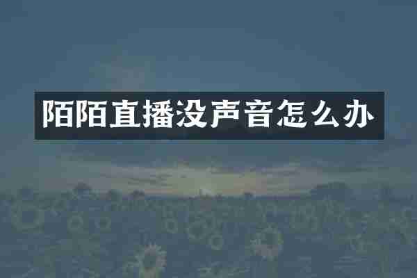 陌陌直播没声音怎么办