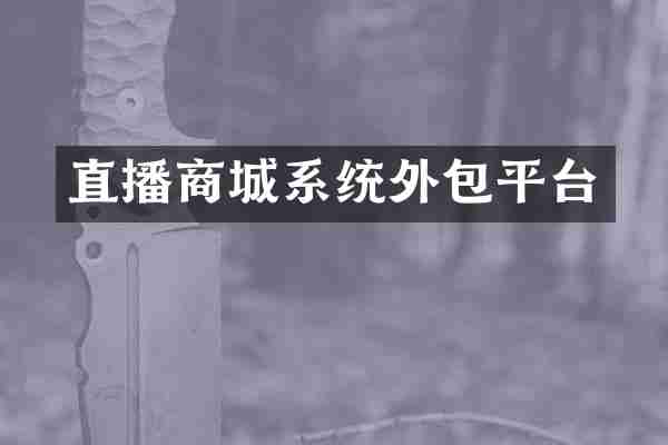 直播商城系统外包平台