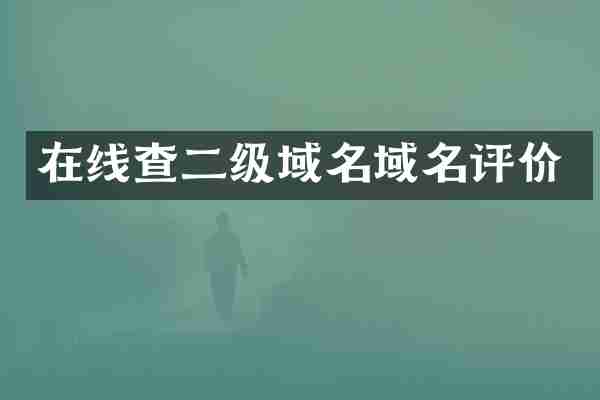 在线查二级域名域名评价