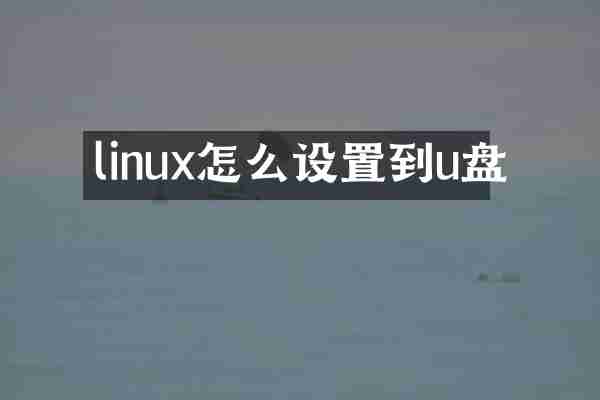 linux怎么设置到u盘