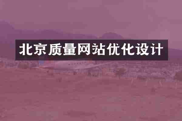 北京质量网站优化设计
