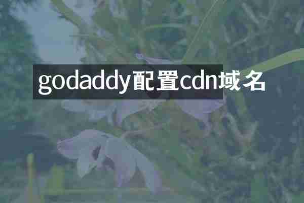 godaddy配置cdn域名
