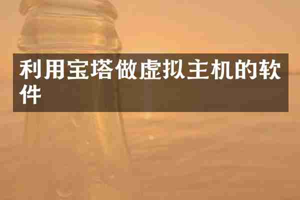 利用宝塔做虚拟主机的软件