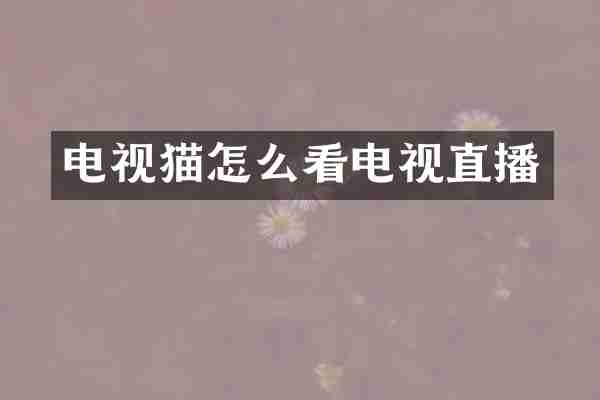 电视猫怎么看电视直播