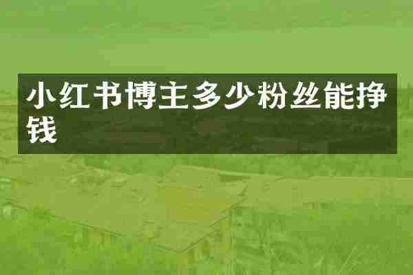 小红书博主多少粉丝能挣钱