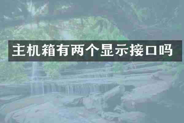 主机箱有两个显示接口吗