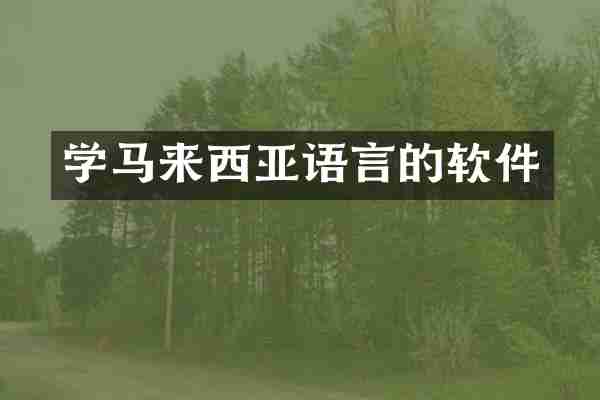 学马来西亚语言的软件