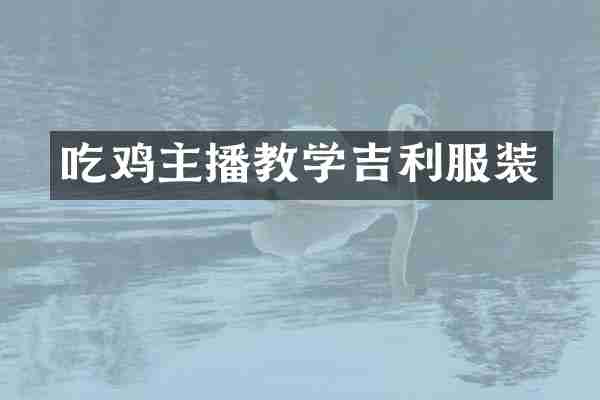 吃鸡主播教学吉利服装