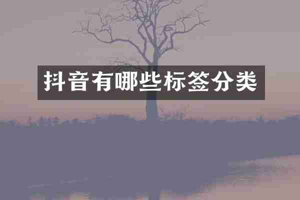 抖音有哪些标签分类