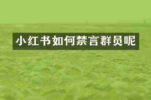 小红书如何禁言群员呢