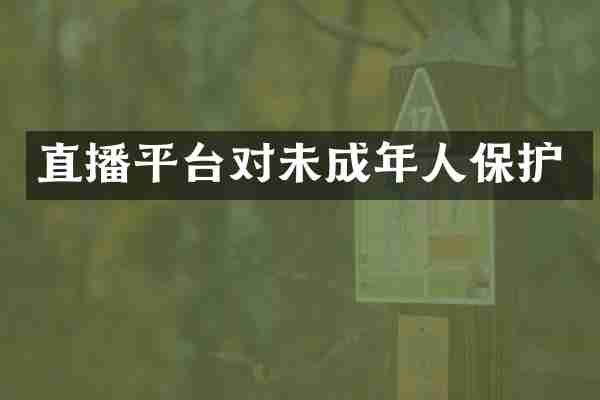直播平台对未成年人保护