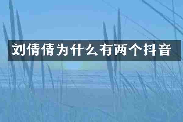 刘倩倩为什么有两个抖音