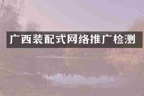 广西装配式网络推广检测