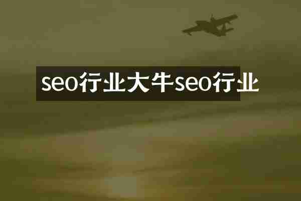 seo行业大牛seo行业