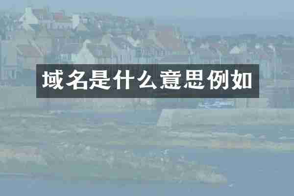 域名是什么意思例如