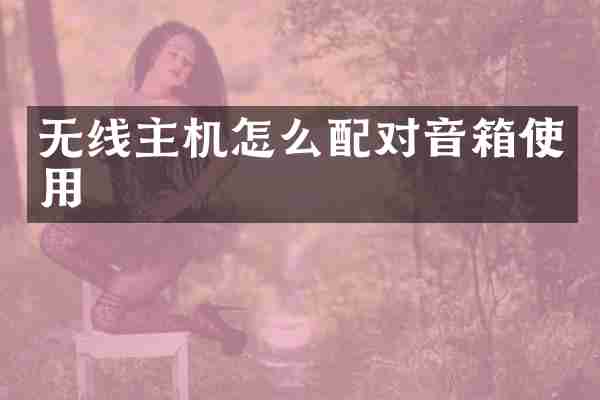 无线主机怎么配对音箱使用